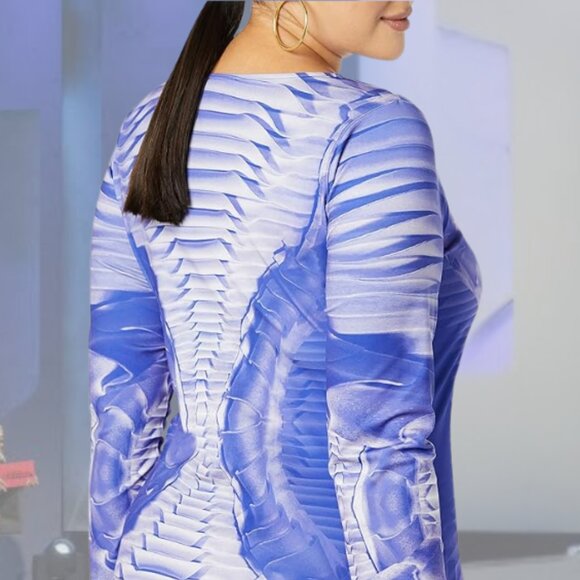 NWT - Making the Cut S3E6 Wide Crew Neck Maxi Dress - MTC3-EP6-WL - Blue - S - Picture 5 of 7